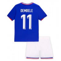Camisa de time de futebol França Ousmane Dembele #11 Replicas 1º Equipamento Infantil Europeu 2024 Manga Curta (+ Calças curtas)